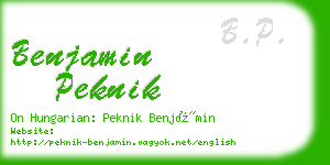 benjamin peknik business card